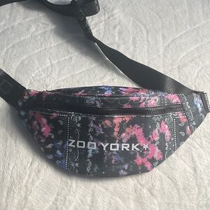Zoo York Black and Pink Floral Fanny pack